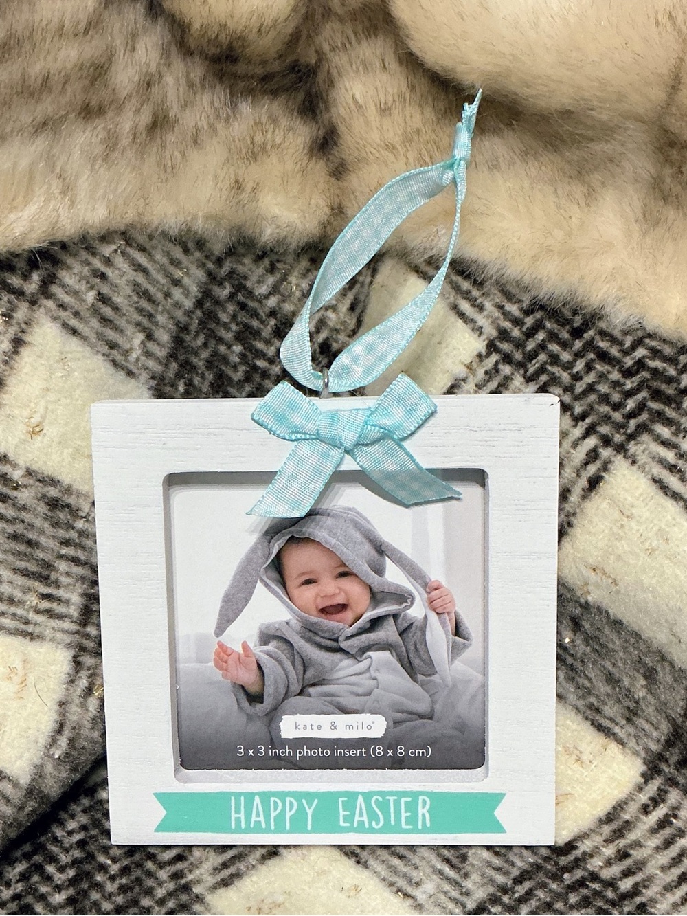 KATE & MILO HAPPY EASTER BABY WOOD PHOTO FRAME